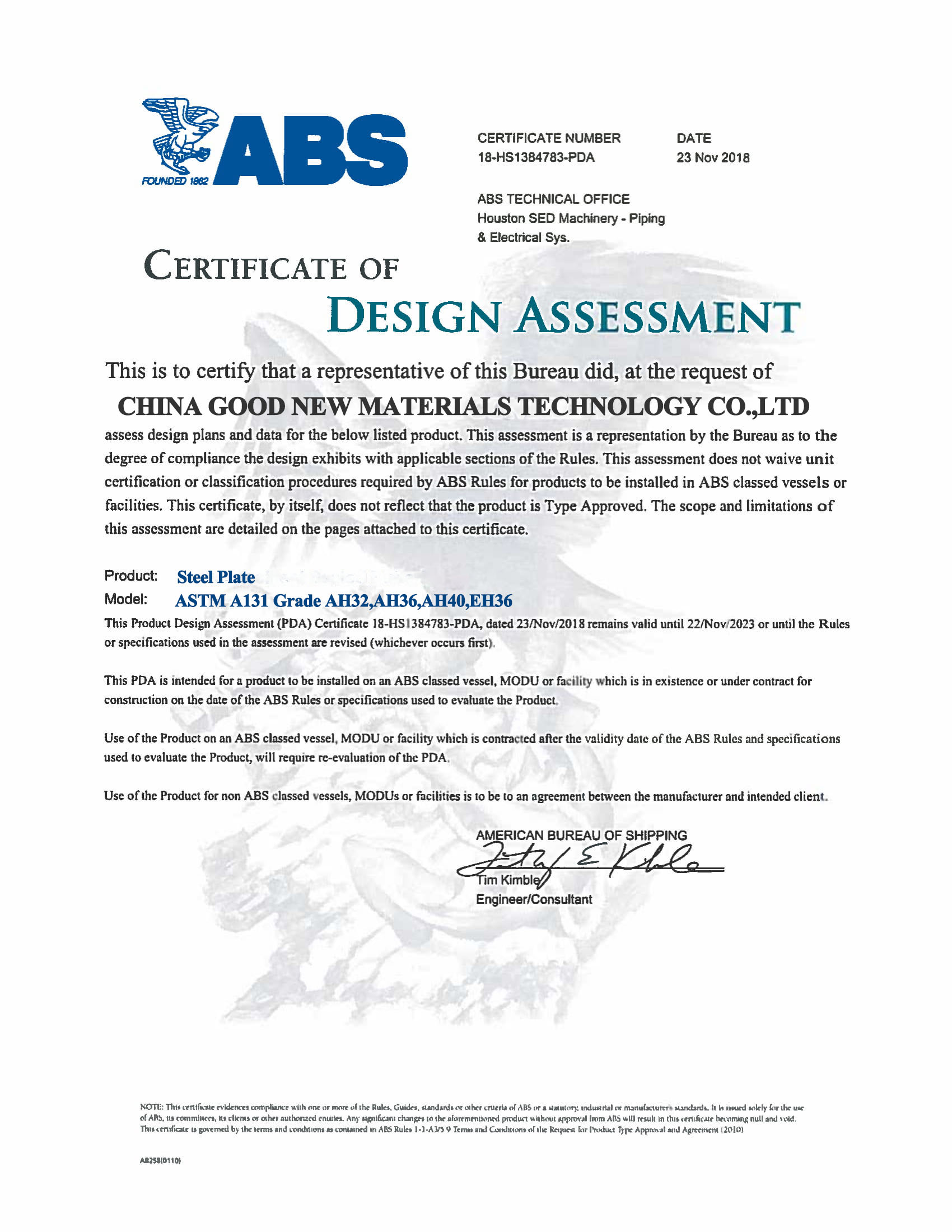 ABS Certificate